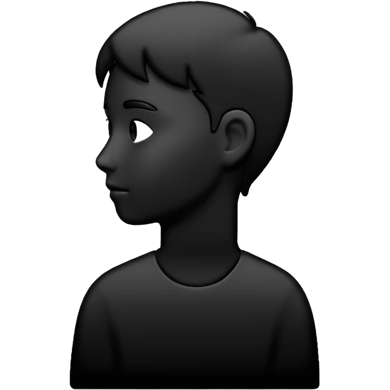 Minimalistic flat vector icon, iOS style, thin black outline on white background. Person silhouette. Black, completely monochrome, matte.  emoji