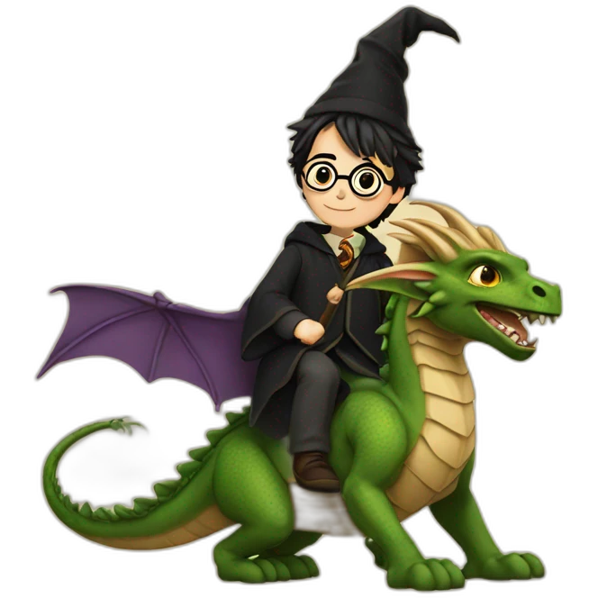 Harry Potter on a dragon emoji