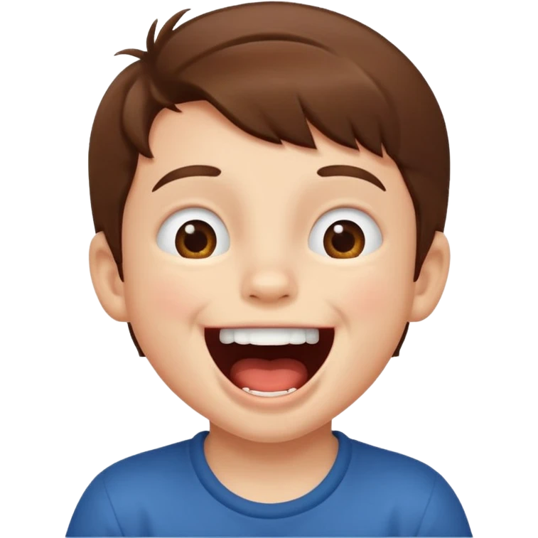 little boy laugh her mouth wide open emoji