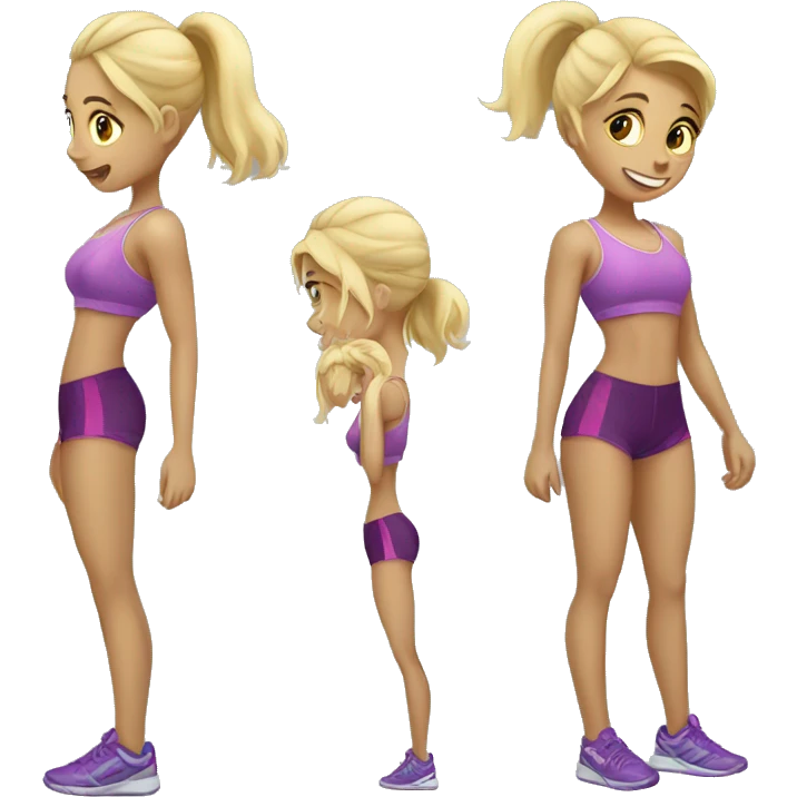 Blonde girl doing gym  emoji