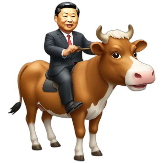 xi jinping riding a cow emoji