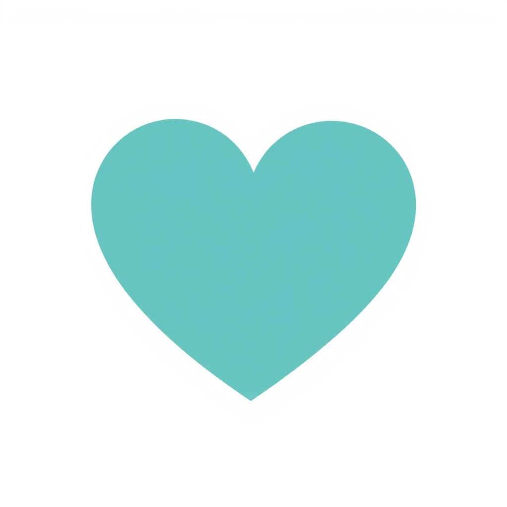 turquoise heart on a white background emoji