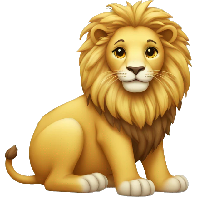A pretty lion with a daisy emoji