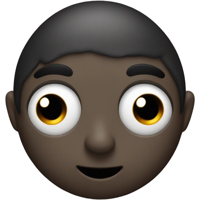 Black head with small horns, split tongue sticking out slightly, wide open eyes  emoji