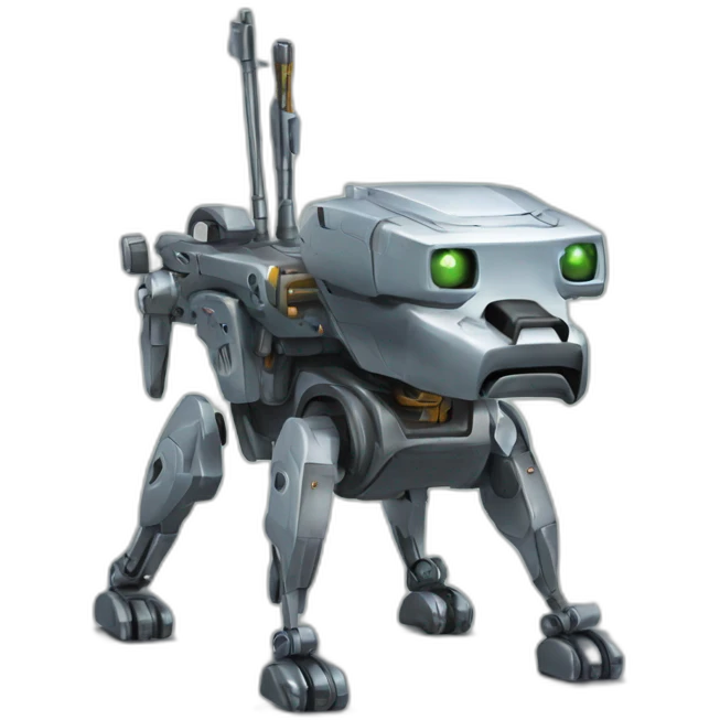 robot dog with weapon on top emoji