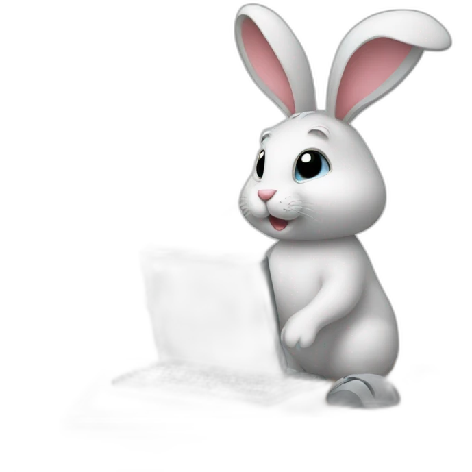 rabbit with computer emoji