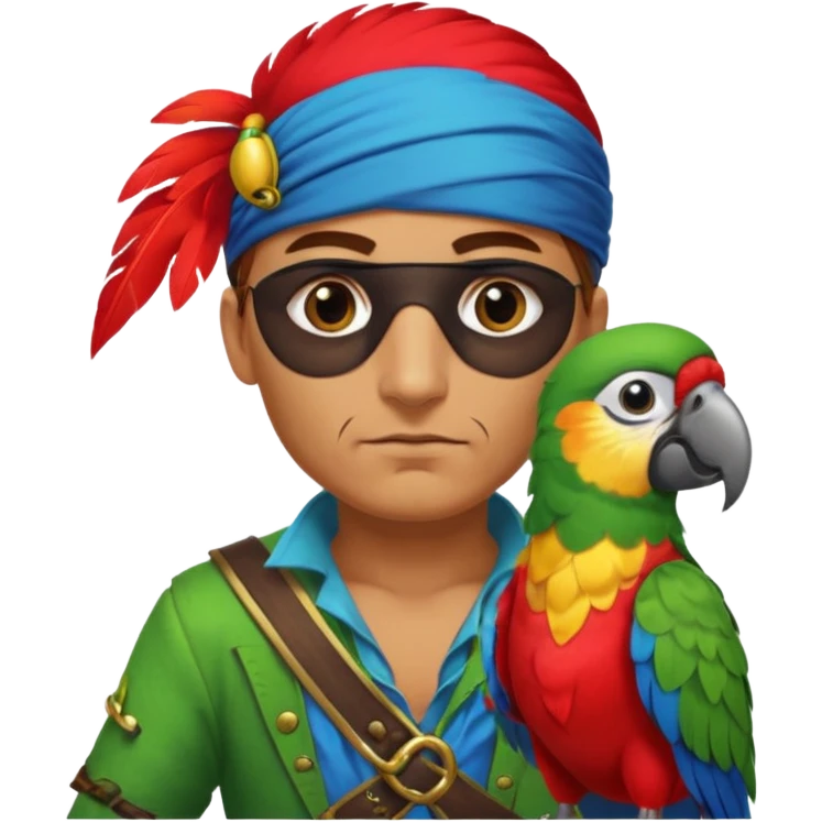 pirate and parrot emoji