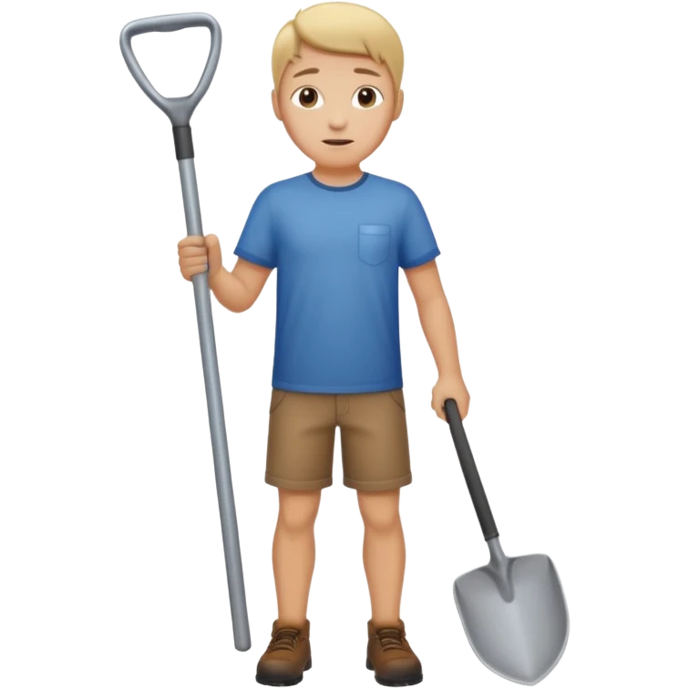 человек стоит с лопатой emoji