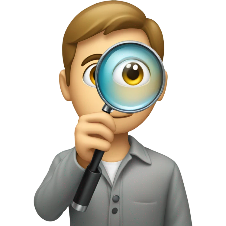 Person looking through magnifying glass emoji