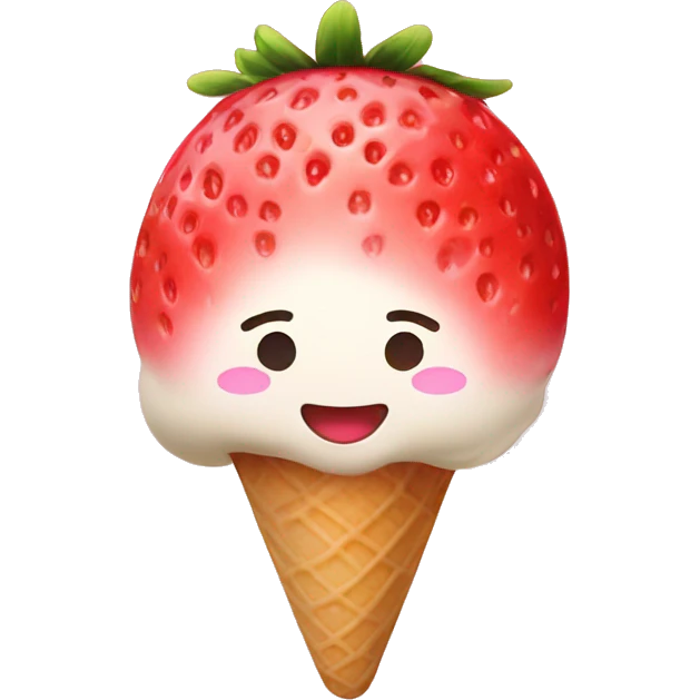 Strawberry mochi ice cream  emoji