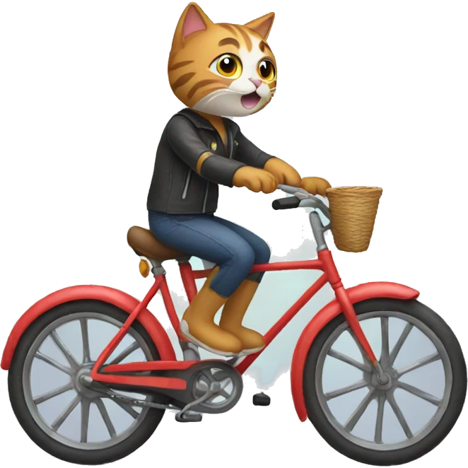 Cat driving bike emoji