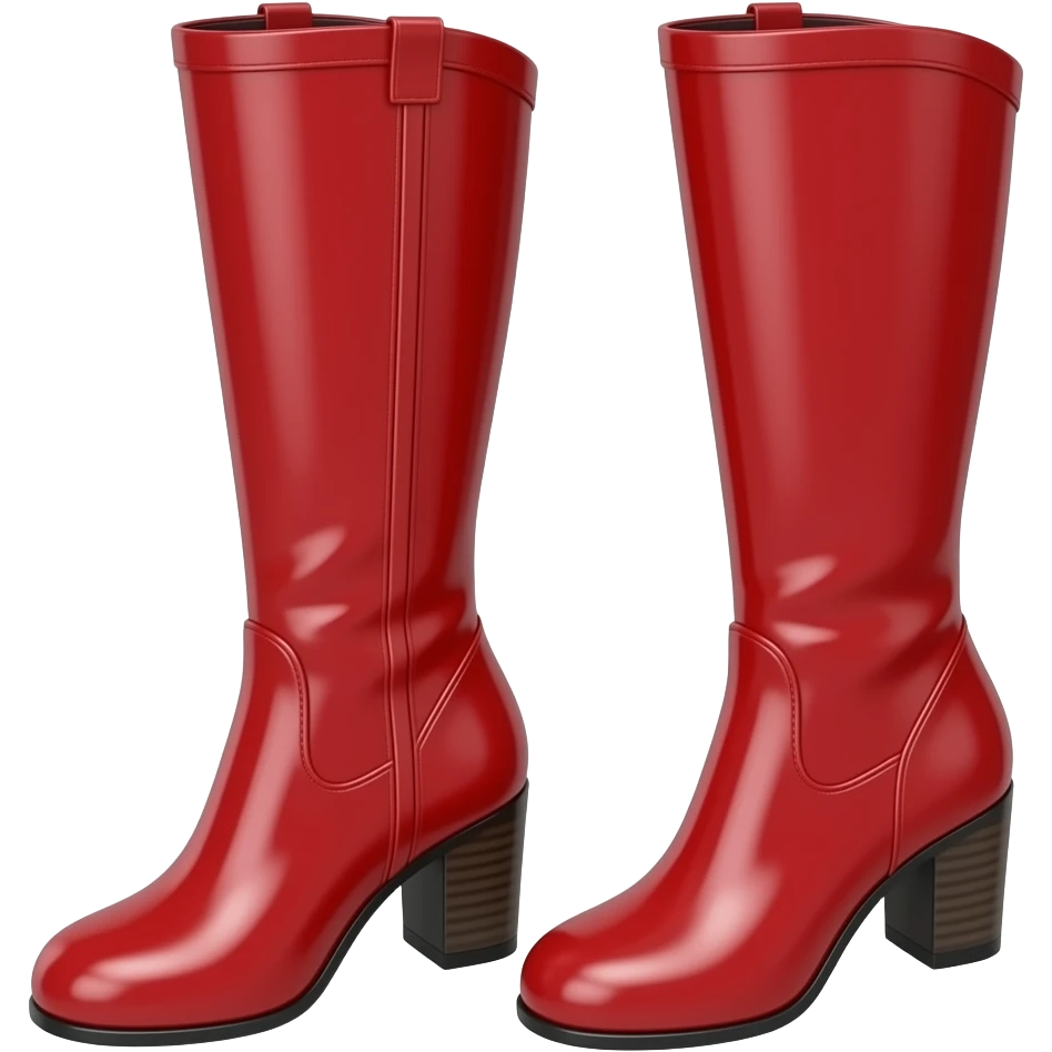 red heeled boots pumps knee rise emoji