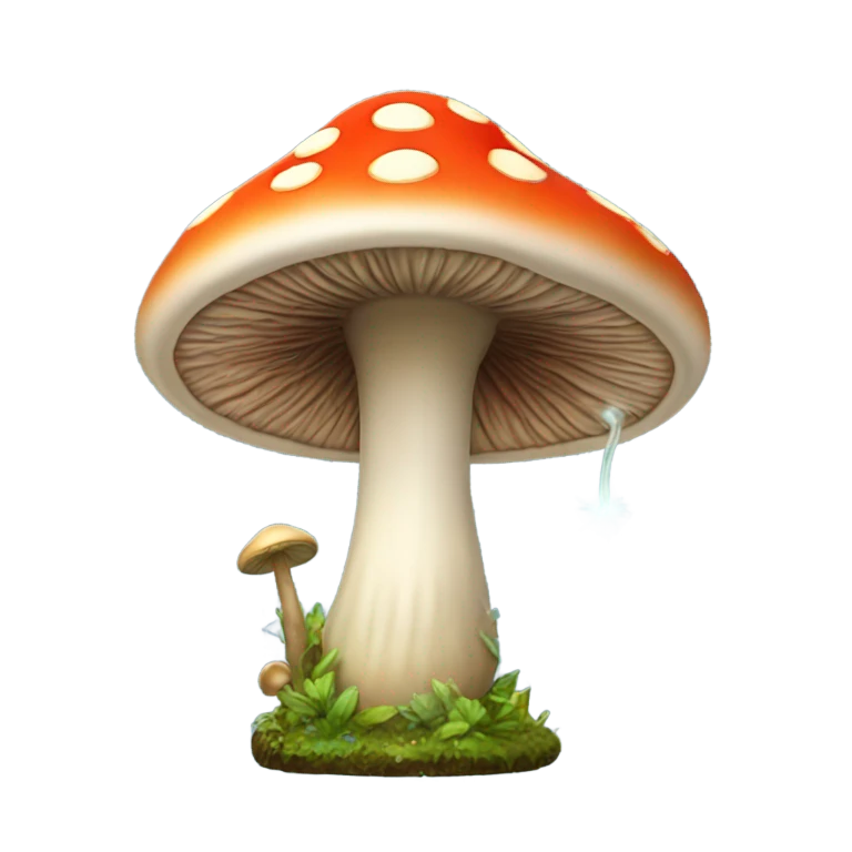 A mushroom fairy bong emoji