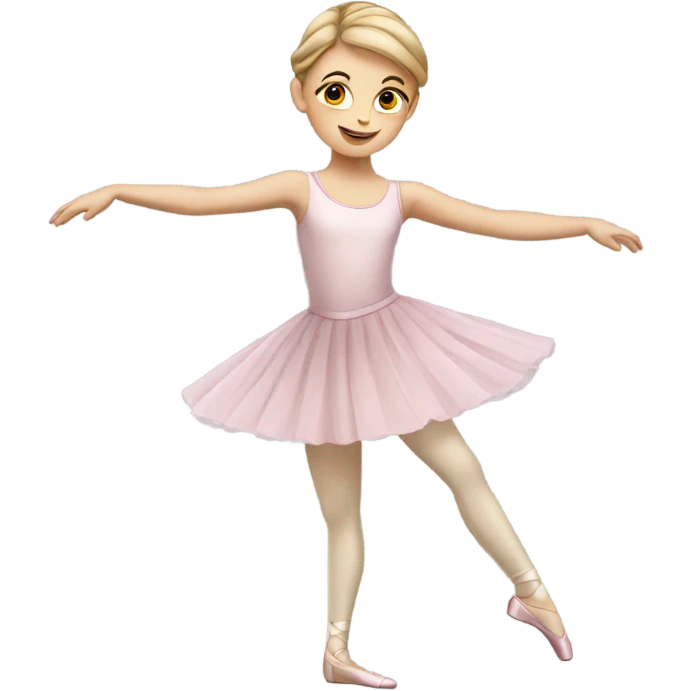 Young white girl doing ballet emoji
