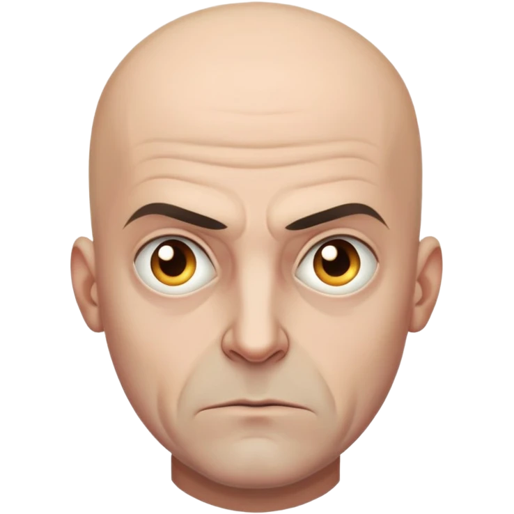 Steven Miller, bald, very grim and stern expression emoji
