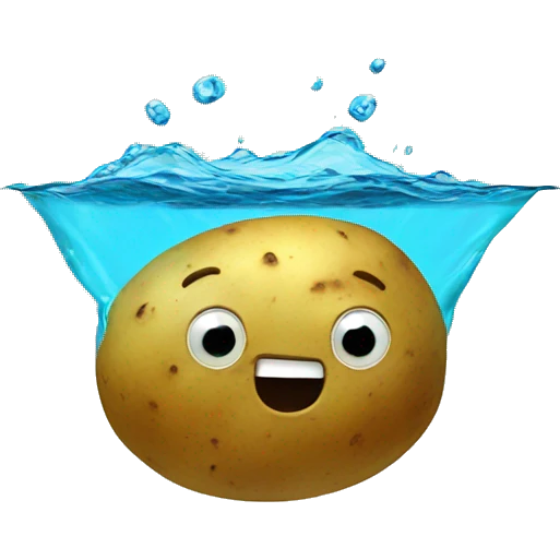 a potato swimming emoji