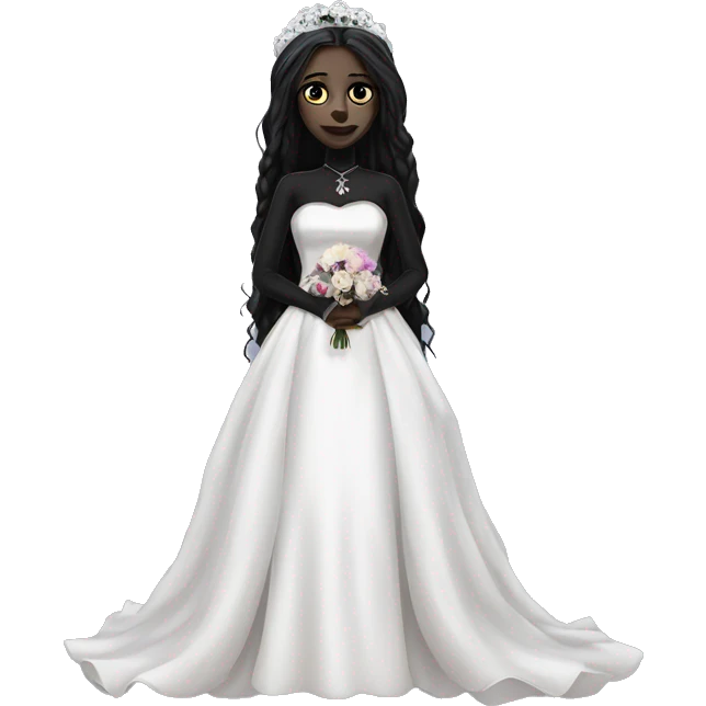 Goth girl in wedding dress emoji