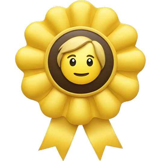Hackathon winner rosette badge in yellow/gold emoji