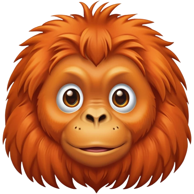 cute orangutan with orange fur emoji