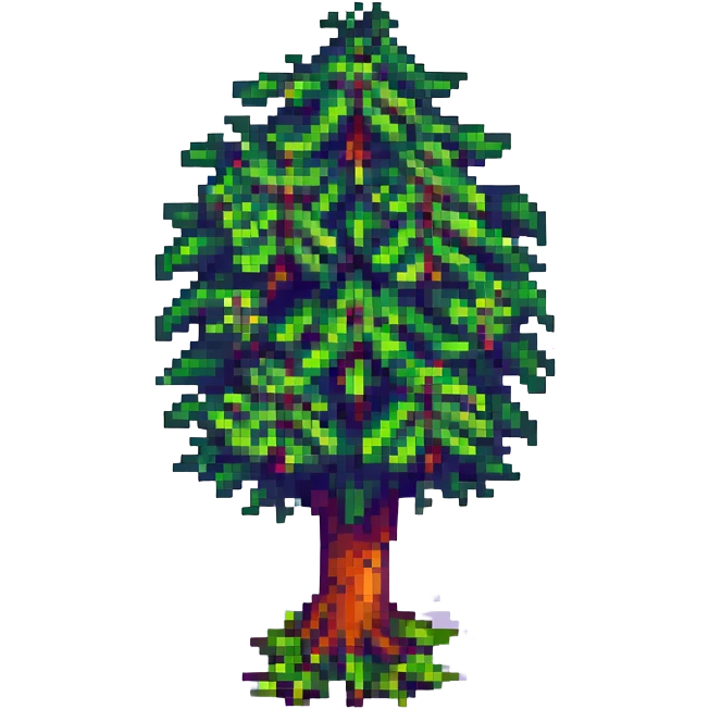 pixel art isometric tree with muted color palette emoji