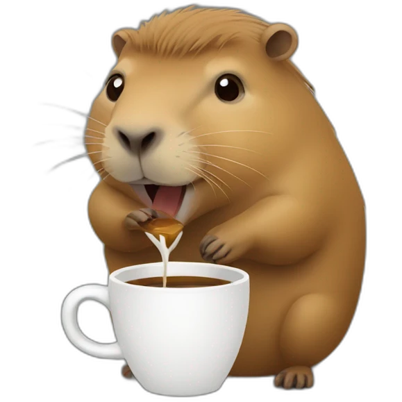 Capybara drinking coffee emoji