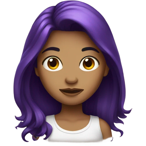Girl with dark purple hair emoji