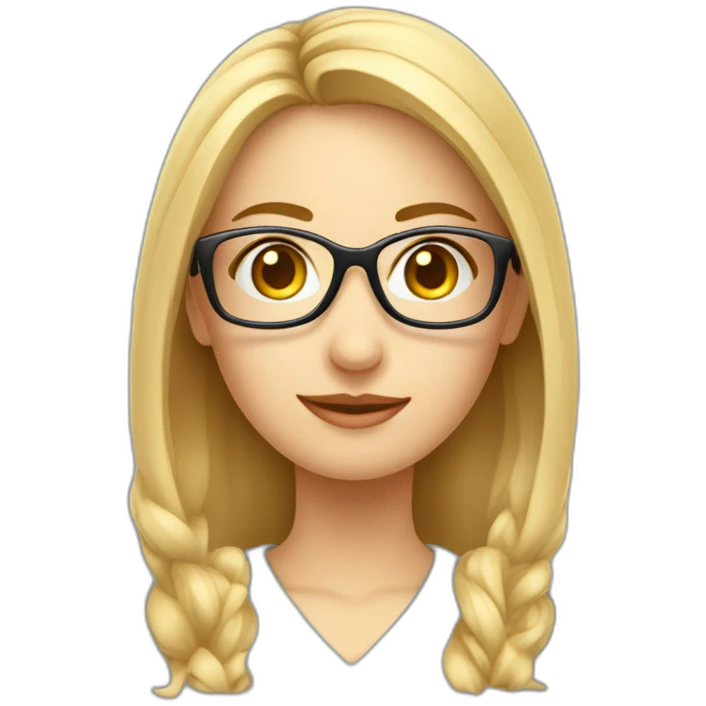 Profesora rubia con gafas lo de matemáticas  emoji