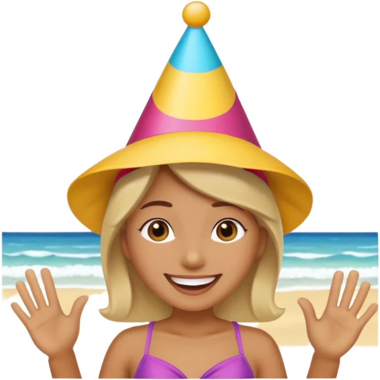 Beach happy birthday emoji