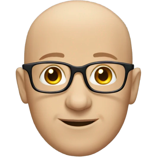 Fair skin bald man with glasses  emoji