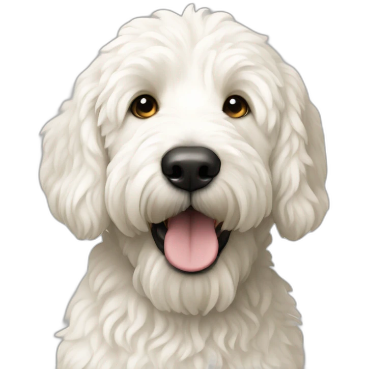 White golden doodle emoji