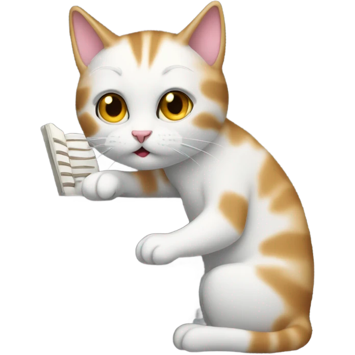 Cat playing piano emoji