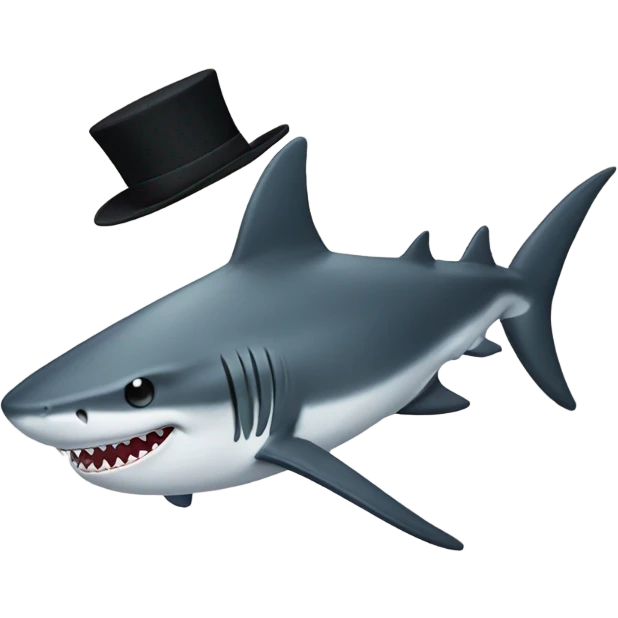 Shark with a top hat emoji