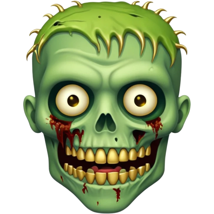 Zumbi verde com dente dourado  emoji
