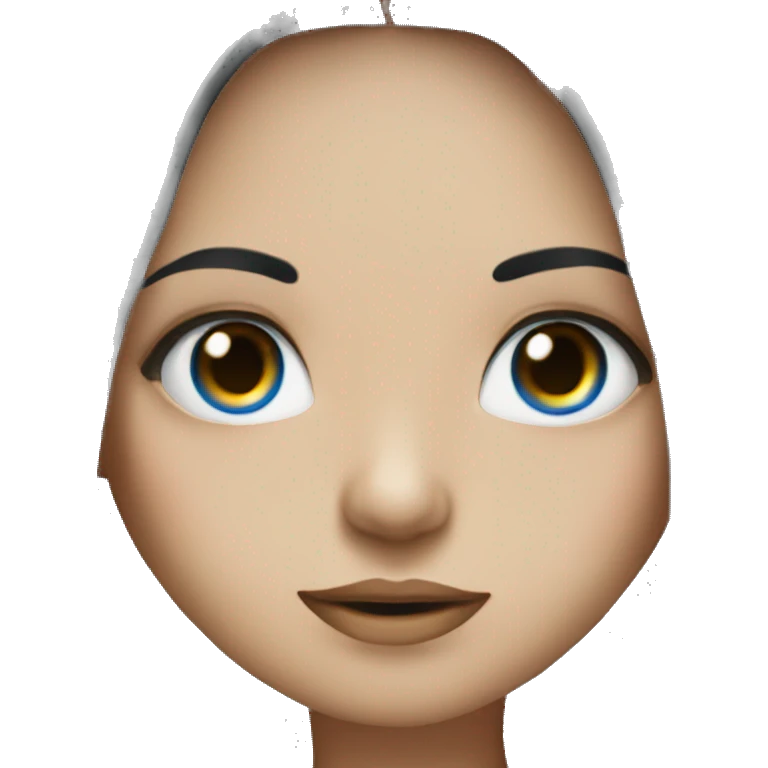 girl with long black hair and blue eyes smoking emoji