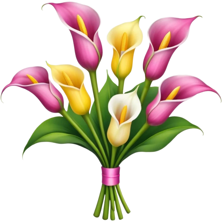 calla lily flower multicolor bouquet emoji