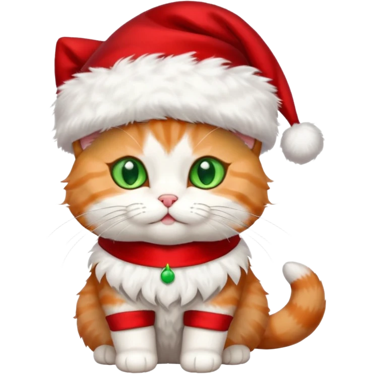 a full-body cute cat with Christmas accessories  emoji