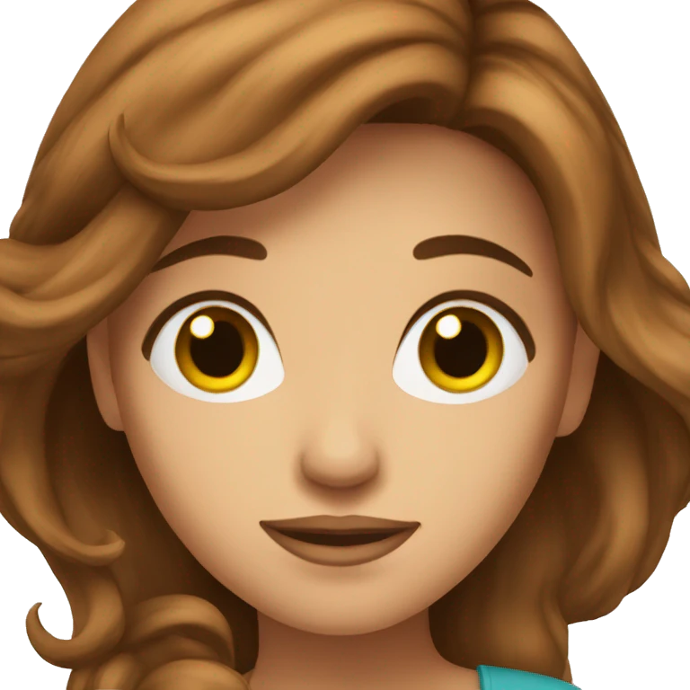 miss with long brown hair emoji