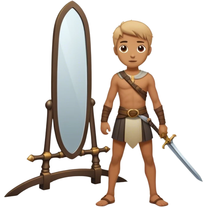 the sword on the floor and a mirror person emoji