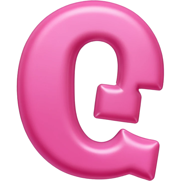 alphabet 'Q'. pink emoji