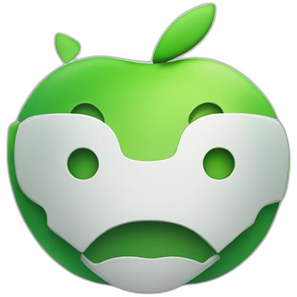 Android logo with apple logo emoji