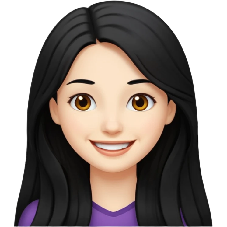 Long black hair woman emoji