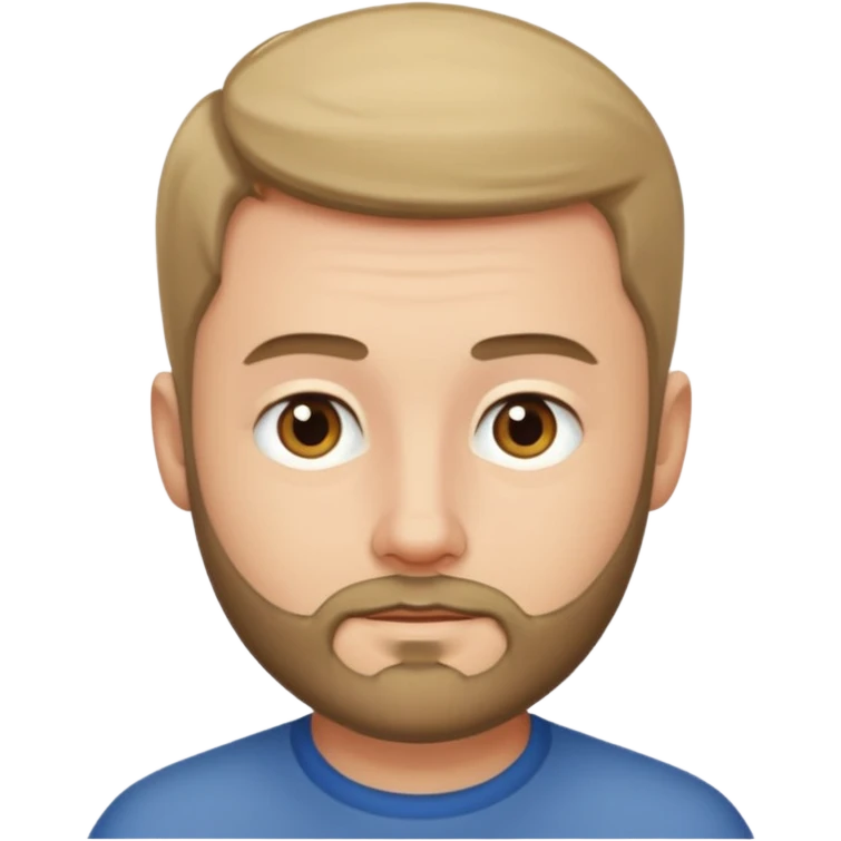 man , no mustache only beard, short hair emoji