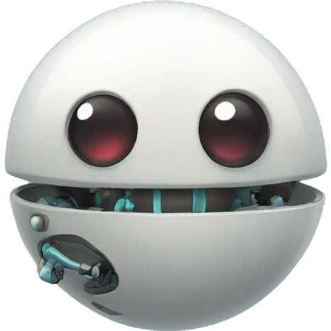 cute floating spherical happy robot emoji