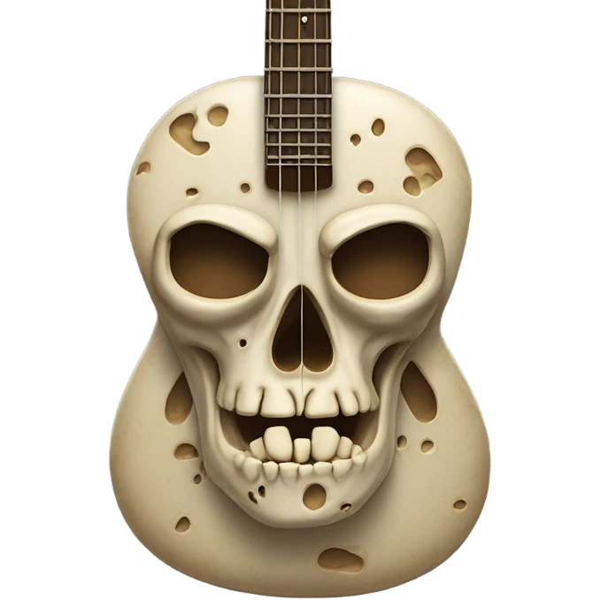 guitar with skull body emoji