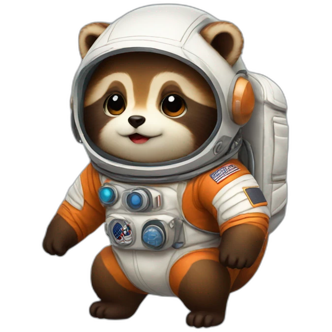 tanuki astronaut cute emoji