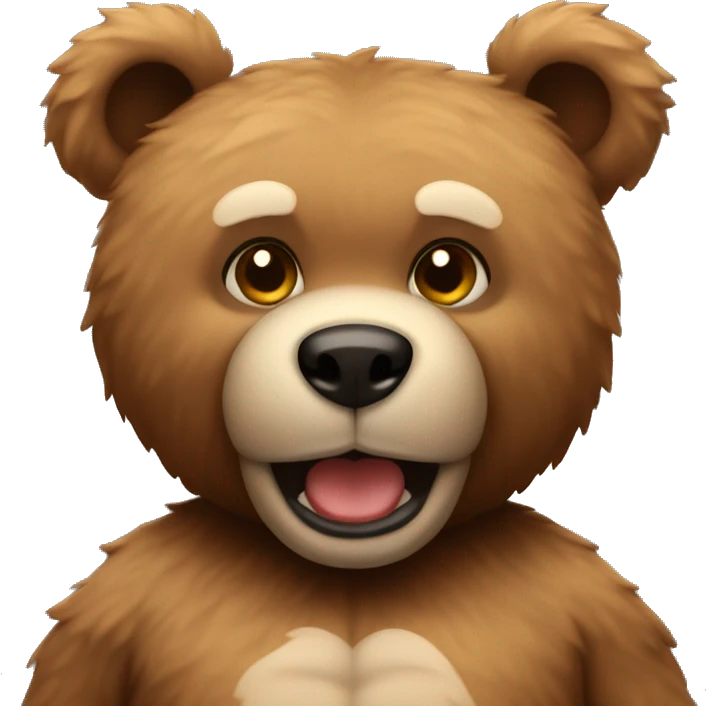 nmuscular teddy bear emoji