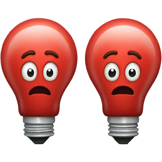 A red bulb nervous emoji