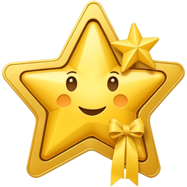 A cute 3D Stylized icon of Star Ticket Pass Icon emoji