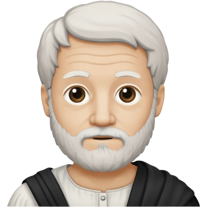 Aristotle portrait, hand-drawn look, as a black-and-white sketch emoji