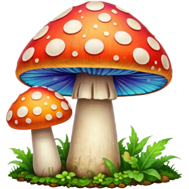 psychodelic mushroom single simple colorful harvested emoji